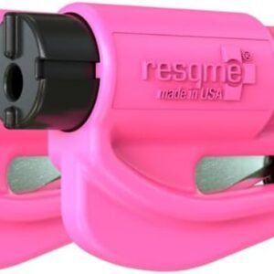 resqme Pack of 2,The Original Emergency Keychain Car Escape Tool, 2-in-1 Seatbelt Cutter and Window Breaker, Made in USA, Pink - Compact safety hammer
