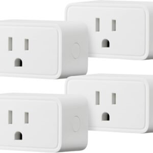 Amazon Basics Smart Plug, Works with Alexa Only, 2.4 GHz Wi-Fi, No Hub Required, 4-Pack, White