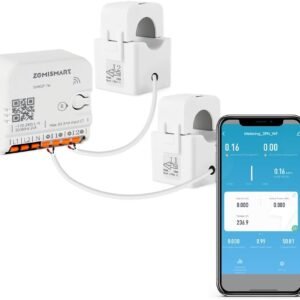 Smart Home Energy Monitor with 2 x 120A CTs, Real-Time Electricity Usage Monitor, Bi-Directional Power Tracking, Supports Single-Phase 3-Wire System, 2.4GHz Wi-Fi (WiFi Version)