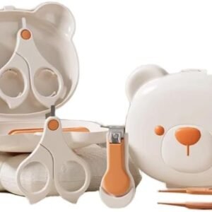 Baby Manicure Set with Nail Clipper, Scissors, File, Tweezer & Silicone Nasal Aspirator – Safe Nail Care for Newborn, Infant & Toddler Gift Set, Baby Grooming Kit with Panda Case