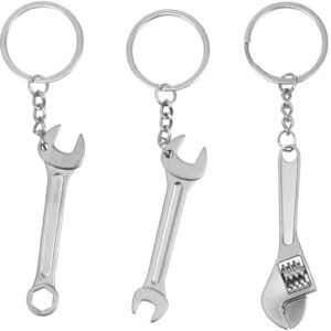 Garneck 5Pcs Mini Wrench keychain Repair Tools Keychain Miniature Spanner Tool Pocket Wrench Pendant Gift for Men Women