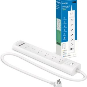 Tapo Smart Wi-Fi Power Strip- 6 Individually Controlled Smart Outlets and 3 USB Ports with Surge Protection, Matter, Works w/Alexa, Google Home, Siri, & Bixby, No Hub Needed, Tapo P316M