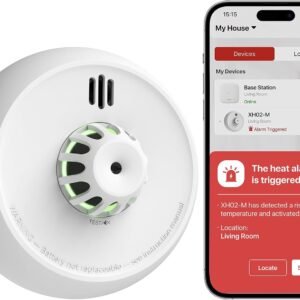 X-Sense Smart Heat Alarm XH02-M with 10-Year Sealed Battery, SBS50 Base Station Required, Model XH02-M, 1-Pack