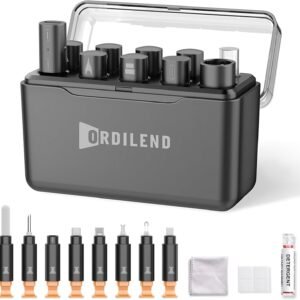 Ordilend for iPhone Cleaning Kit for Charging Port Cleaner, Cleaner Kit for AirPod Multi-Tool iPhone Cleaner Repair Lightning Cable for iPad Connector Airpod Speaker Compact Portable with Storage Case