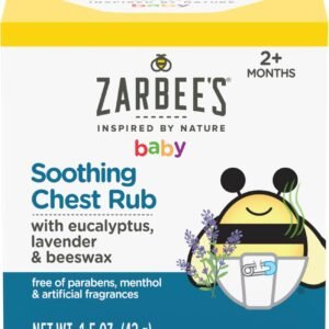 Zarbee's Baby Soothing Chest Rub with Eucalyptus & Lavender, Petroleum-Free Safe and Effective Formula, 1.5 Ounce