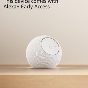 Amazon Echo Dot Max, Alexa speaker with room-filling sound and built-in smart home hub, with Alexa+ Early Access, Glacier White
