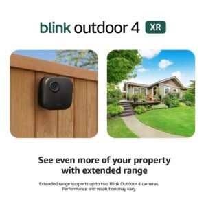 Blink Outdoor 4 XR – two-year battery wireless camera with 4x security coverage, 1000 ft open-air range or 400 ft with typical use — 2 camera system