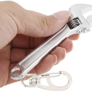 Mini Wrench Tool Keychain, Spanner Keyring Pendant, Small Keychain Adjustable Wrench, Creative Key Chain Spanner, Silver(4.2inch)