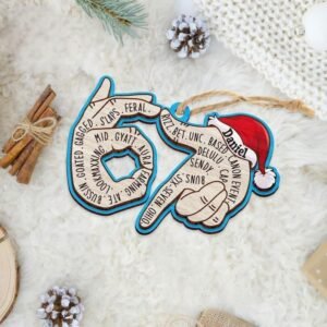 Custom Name 6-7 Christmas Ornament – 2025 Viral Meme Round Ceramic Collectible, Gen Z/Alpha Tree Hanging Keepsake (DS12)