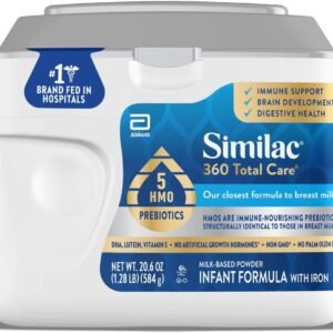 Similac 360 Total Care Infant Formula, Has 5 HMO Prebiotics, Our Closest Prebiotic Blend to Breast Milk, Non-GMO, Baby Formula Powder, 20.6-oz Tub