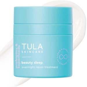 TULA Skin Care Beauty Sleep Overnight Repair Treatment - Anti-Aging, Night Cream, Contains Natural Peptides, AHAs, & Vitamin C to Reduce the Appearance of Lines and Dull Tone