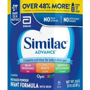 Similac Advance Infant Formula With Iron, Baby Formula Powder, 30.8-oz Value Can