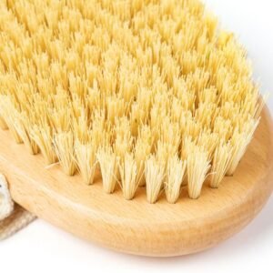 Body Brush, Natural Bristle Exfoliator for Smooth, Radiant Skin, Lymphatic Drainage, and Skin Toning Brush for Shower or Dry Brushing