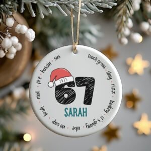 6 7 Santa Christmas, 67 Meme Ornament, Funny Viral 67 Christmas Ornament 2025, 2025 Slang Xmas, Funny Teen Gift, 6 7 Meme, Teen Slang Ornament, Xmas Gag Gift, Tween Boy Tween Girl Holiday Decor