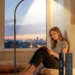 Light Therapy Lamp 11000 Lux, Full Spectrum LED UV-Free Sunlight Lamp with 10 Adjustable Brightness & 5 Color Temperatures, 3 in 1 Light Therapy Floor Lamp for Home Office, Black