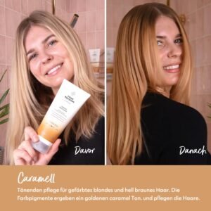 Four Reasons Color Mask - Caramel - (27 Colors) Toning Treatment, Color Depositing Conditioner, Tone & Enhance Color-Treated Hair - Semi Permanent Hair Dye, Vegan and Cruelty-Free, 6.76 fl oz