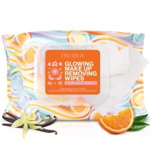 Pacifica Makeup Remover Face Wipes - Daily Facial Cleansing & Exfoliating Towelettes - Biodegradable - Organic - w/ Gycolic Acid - Clean Beauty Vegan & Cruelty-Free Dermatologist Tested 30 Count