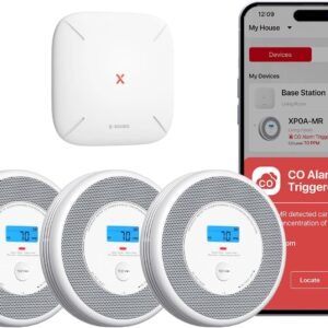 X-Sense Combination Smoke and Carbon Monoxide Detector with Voice Location, Interconnected Smoke Detector Carbon Monoxide Detector Combo with Base Station (Included), Model XP0A-MR31