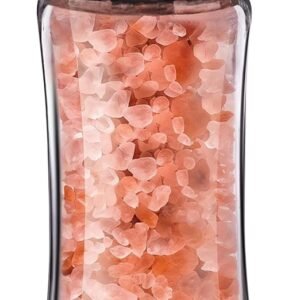 Premium Salt or Pepper Grinder - Adjustable Ceramic Sea Salt Grinder or Pepper Grinder - Stainless Steel & Glass Salt or Pepper Shaker - Pepper Mill or Salt Mill - Silver (1pcs)