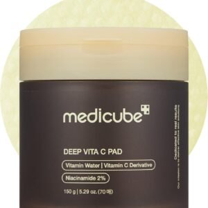 Medicube Deep Vita C Facial Toner Pads for Uneven Skin Tone, 500,000PPM of Vitamin Water & 3 Types of Vitamin, Hydrating & Resurfacing (70 sheets)