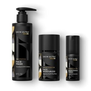 MANSCAPED® Skin Ultra™ Daily Regimen - Men's Skincare Routine Essentials with Face Wash, Face Moisturizer & Brightening Serum Formulated with A Ceramide Complex for Cleansing, Exfoliating & Hydration