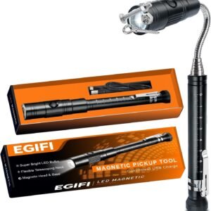 Gifts for Him, Rechargeable Magnetic Pickup Tool, Telescoping Magnetic Flashlight Pick Up Tool, Christmas Stocking Stuffers for Men Adults, Cool Gadgets Birthday Gifts for Men, Husband, Boyfriend