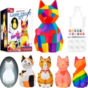 Stocking Stuffers for Kids: Arts and Crafts for Kids Ages 6-12 - Paint Your Own Lamp Craft Kit Art Supplies Toys Christmas Birthday Gifts for Girls Boys