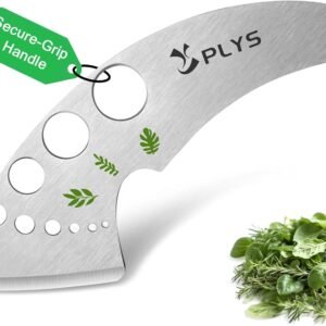 Plys Herb Stripper Tool 9 Holes - Stainless Steel Kitchen Herb Stripping Tool, Herb Leaf Peeler for Kale, Chard, Collard Greens, Rosemary, Thyme, Parsley and Basil, 2025 Professional Kitchen Gadgets