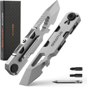 EDC Pry Bar Multitool with Bi-Directional Ratchet Screwdriver & Everlasting Pen, Wrenches, Crowbar, Bottle and Box Openers - Your Versatile Companion for Everyday Carry and Camping Accessories