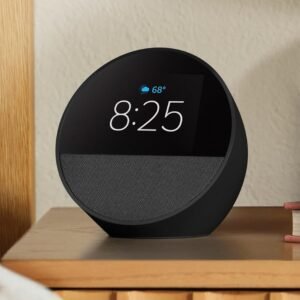 Amazon Echo Spot (newest model), Great for nightstands, offices and kitchens, Smart alarm clock with Alexa+ Early Access, Black