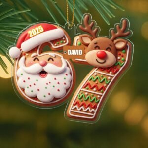 (String Included) 6 7 Christmas Ornament 2D Acrylic Flat Funny 6 7 Meme Gen Alpha Slang Ornament Viral Teen Boy Gift Trendy Ornaments 2025 Six Seven Meme Grandkid Gift for Teenagers Gen Alpha