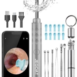 Ear Wax Removal Kit,1296P HD Ear Cleaner with Camera for Adults Kids, Ear Cleaning Kit Ear Scope, 6 LED Lights and 12 Ear Picks, Earwax Removal with Otoscope Compatible with iOS and Android