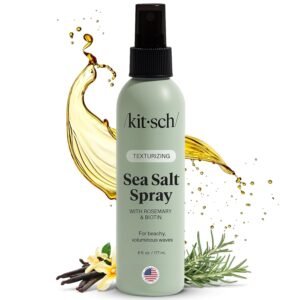 Kitsch Sea Salt Spray for Men and Women | Hair Spray with Rosemary, Biotin, Magnesium – Hair Texturizer for Natural Curls and Beach Waves | Ideal Gifts for Women, 177 mL