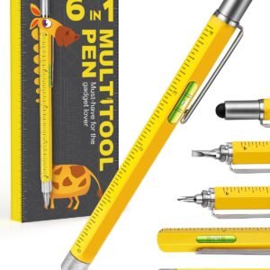 Gifts for Men Multitool Pen, Birthday Gifts for Dad Husband Him Adults, Father's Day Gifts from Daughter and Son, Cool Gadgets and Unique Gift Ideas for Construction Engineers, Woodworkers Carpenters