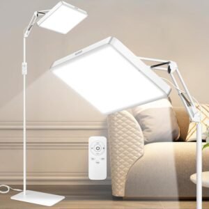 SUXIO Light Therapy Lamp - 12000 LUX Therapy Lights, Happy Lamp with Remote, Light Box Therapy with 3 Timer & 4 Brightness, LED UV-Free Daylight Lamp Perfect for Home, Office