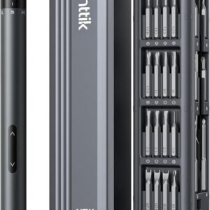 Fanttik E1 Max Electric Screwdriver, Mini Precision Screwdriver Set, 50 Magnetic Bits, Magnetic Storage, 5/32‘’Hex, Repair Tool Kit for Electronics Phone Camera Laptop Watch (Grey)