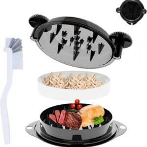 Chicken Shredder Tool Twist Large Chicken Breast Shredder Tool-Meat Shredder Meat Masher for Chicken Ground Beef Pork with Up-grated Stainless Steel Spikes Kitchen Gadgets Essentials (Black&Black)