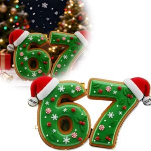 67 Christmas Ornament 2025,6 7 Ornament for Christmas,Funny 67 Ornaments Decor,Durable Material & Fade-Resistant Decor for Xmas Tree & Birthday Decorations, for Humor Lovers (D)