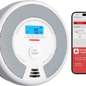 X-Sense Smart Smoke Detector Carbon Monoxide Detector Combo with Replaceable Battery, Wi-Fi Smoke and Carbon Monoxide Detector with Real-Time App Notifications, SC07-WX, 1-Pack