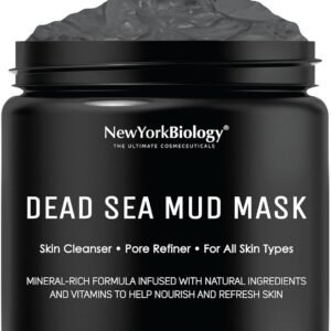 New York Biology Dead Sea Mud Mask for Face and Body | Spa Quality Pore Refiner for Oily Skin | Natural Skincare for Women & Men | Tighten Skin for A Healthier Complexion | 8.8 oz