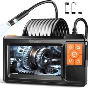 Dual-Lens Borescope with Light, Endoscope Camera with Light with 4.3" IPS Screen,1920P HD with 8 LED Lights,16.4ft Semi-Rigid Cable and Back LED Light,IP67 Waterproof Borescope, Cool Gadgets for Men
