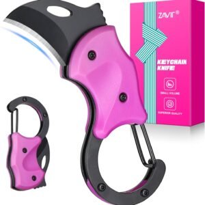 ZAVIT Womens Gifts for Christmas, Keychain with Box Cutter Pocket Knife,Christmas Stocking Stuffers for Women Mom, Birthday Gifts Idea for Mom Wife, EDC Gadgets for Everyday Carry, P-ink