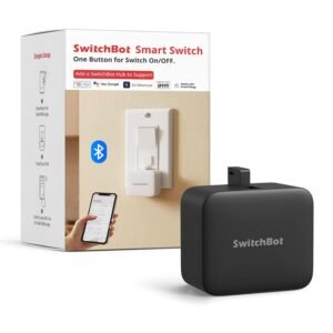 SwitchBot Smart Switch Button Pusher - Bluetooth Fingerbot for Rocker Switch/One-Way Button, Automatic Light Switch, Timer and APP Control, Works with Alexa When Paired with SwitchBot Hub (Black)
