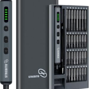 STREBITO Mini Electric Screwdriver Set, 70 in 1 Small Electric Screwdriver Cordless - 64 S2 Preicison Bits, 5 Torque Settings, 4 LED Lights, Mini Power Screwdriver Repair Tool Kit for PC RC Electronic