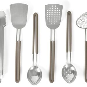 Martha Stewart 9-Piece Stainless Steel Kitchen Gadget & Tool Set – Prep and Serve Utensils, Durable & Rust-Resistant, Dishwasher Safe Cooking Accessories