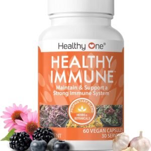Healthy Immune - Boost Immune Response - Cold - Flu - Illness - Sickness - Virus - Antioxidants - Free Radicals - Builds Immunity - Elderberry - Echinacea - Vitamin C - Zinc - Garlic - 60 Count