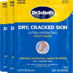 Dr. Scholl's Dry, Cracked Skin, Ultra Hydrating Foot Mask, 3 Pairs Moisturizing Socks: Intensely Moisturizes Repairs and Softens Rough Dry Skin with Urea & Essential Oils for Dry Cracked Feet
