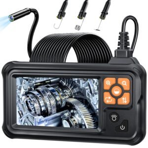 Industrial Endoscope Borescope Camera with Light, 4.3'' HD Digital Handheld Waterproof Sewer Tools Snake Inspection Camera with 8 LED Lights 16.5FT Semi-Rigid Cable, Gadgets for Men