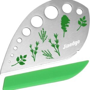 Herb Stripper, Jiaedge Green 9 holes Stainless Steel Kitchen Herbs Leaf Stripping Tool, Metal Herb Peeler for Kale, Collard Greens, Thyme, Basil, Rosemary Stripper