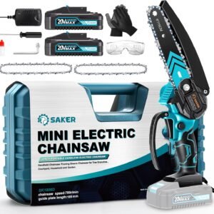 Saker Mini Chainsaw,6 Inch Portable Electric Chainsaw Cordless, Small Handheld Chain saw for Tree Branches,Courtyard, Household and Garden,Christmas Gifts for Men Dad Husband Women